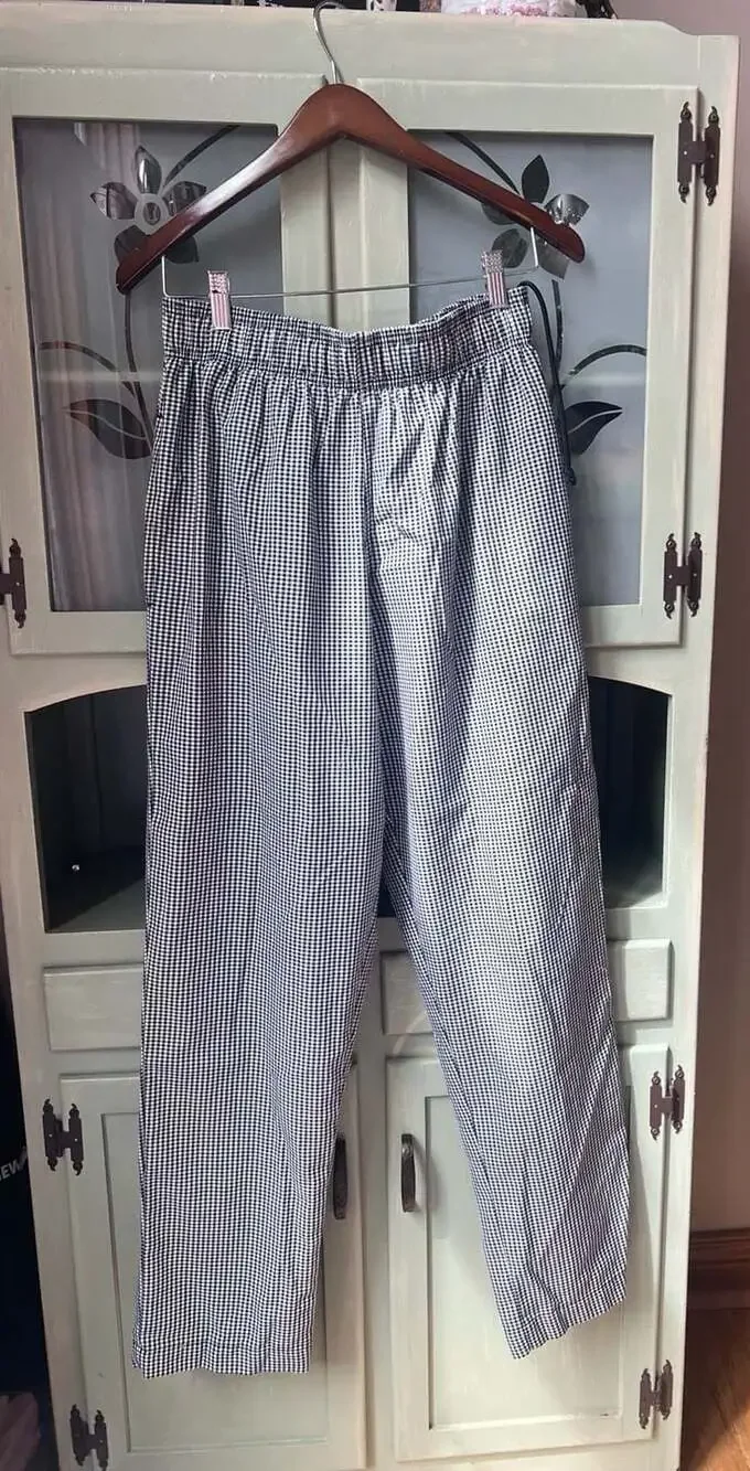 Chef Works Black and White Gingham Chef Pants Size M